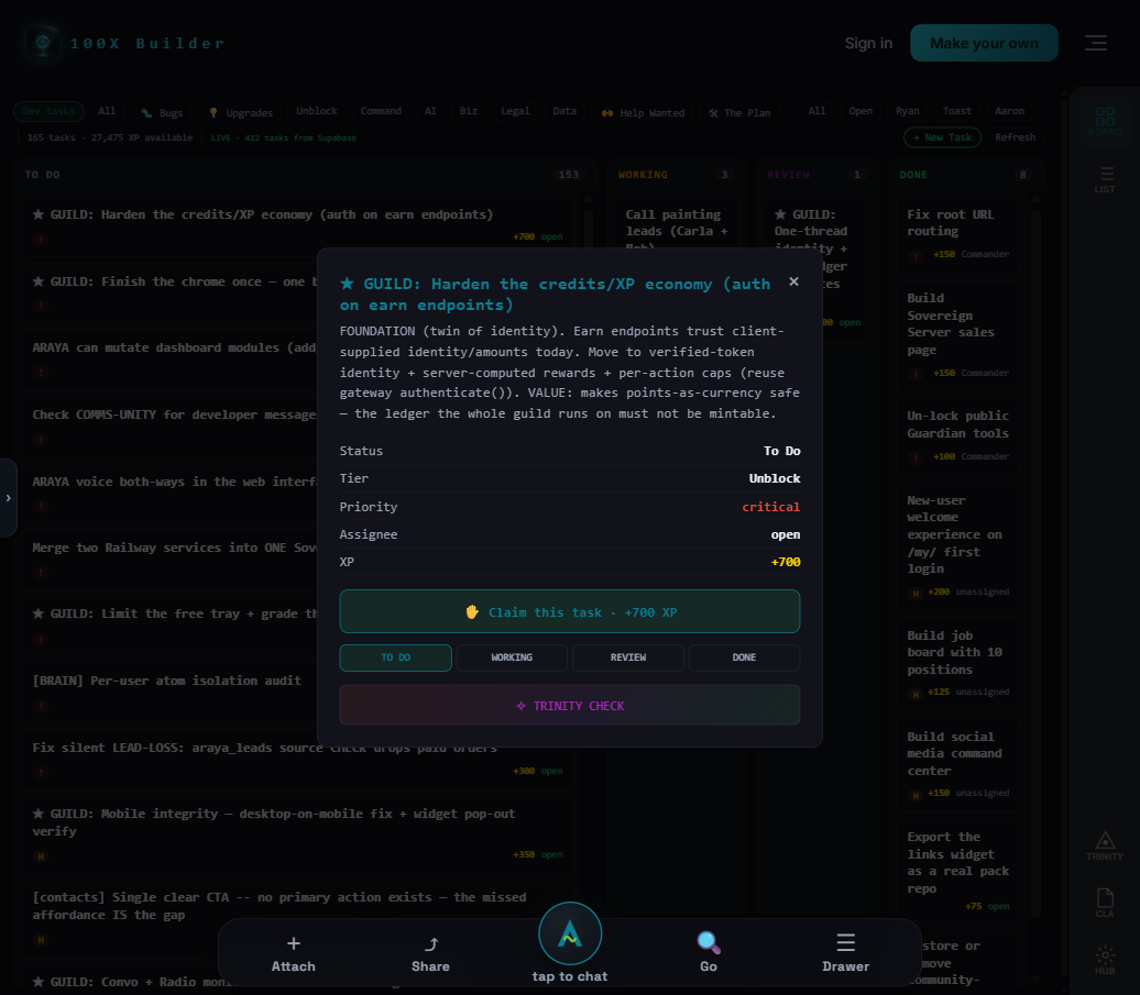 Task detail with claim button