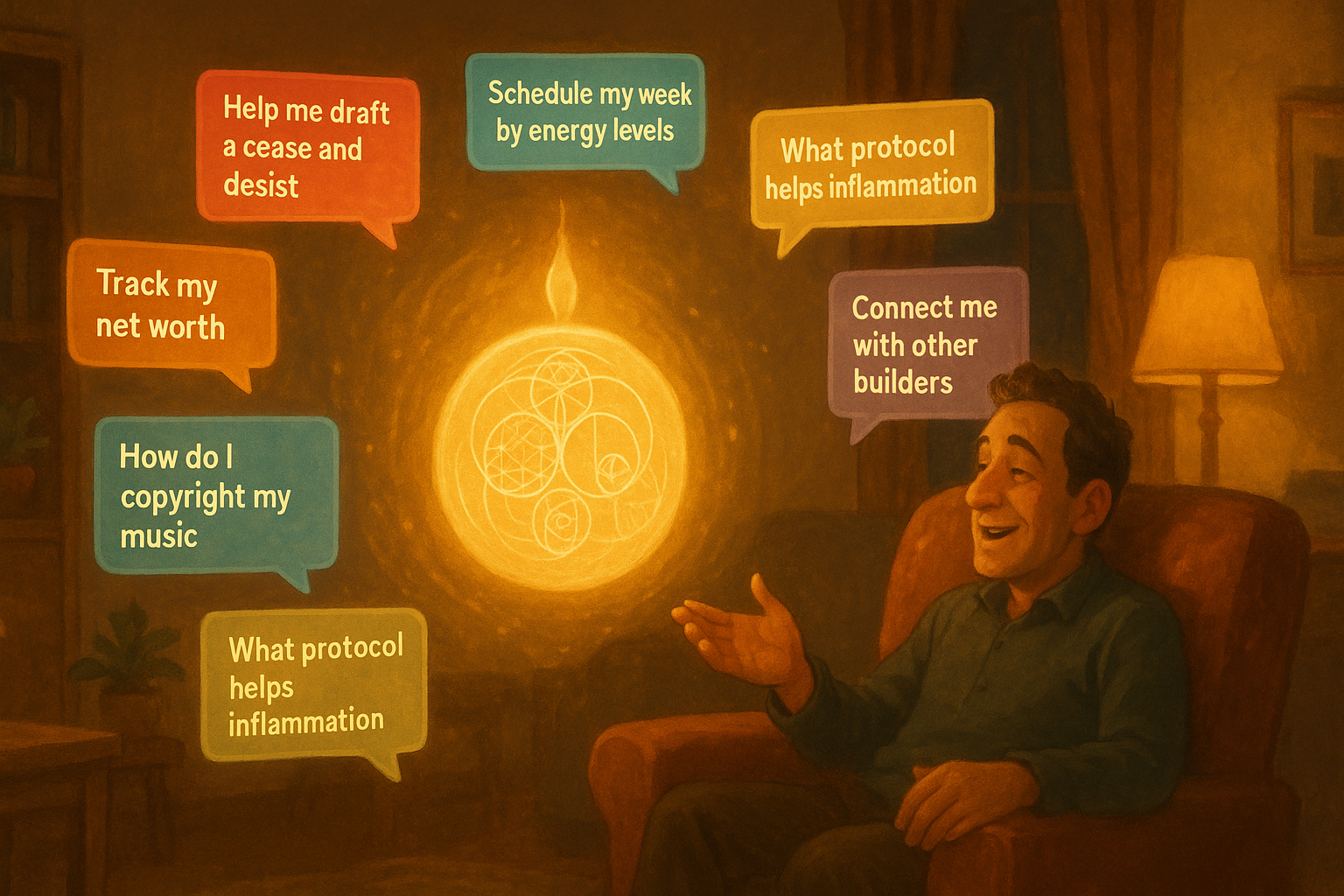 Meet ARAYA - warm AI orb with chat bubbles